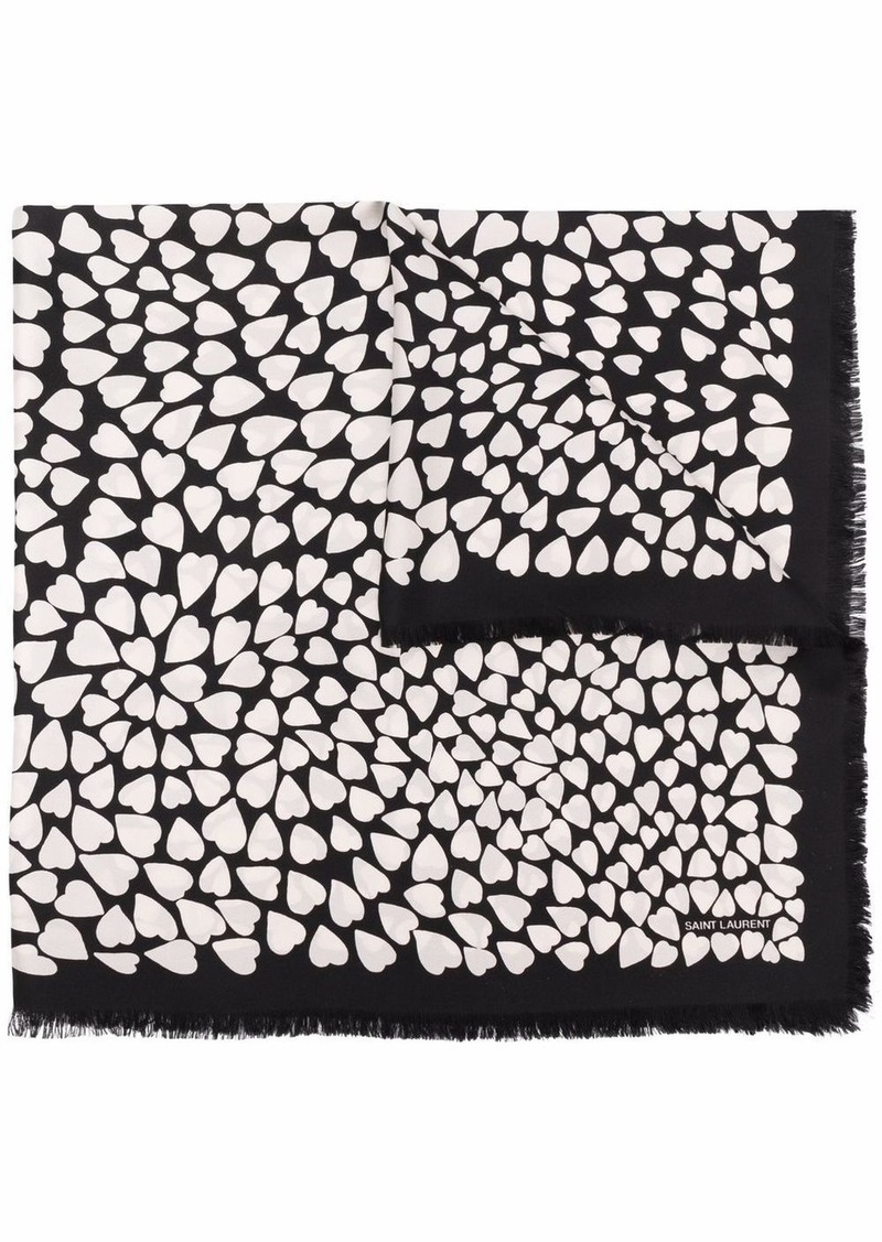 Saint Laurent hear-print bandana scarf