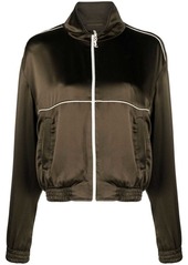 Saint Laurent high-neck silk track jacket