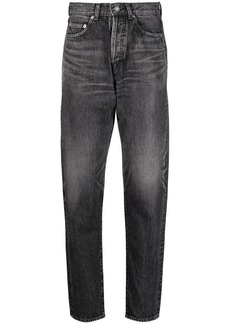 Saint Laurent high-rise whiskered tapered jeans