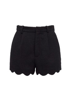 Saint Laurent High Waist Wool Tweed Shorts