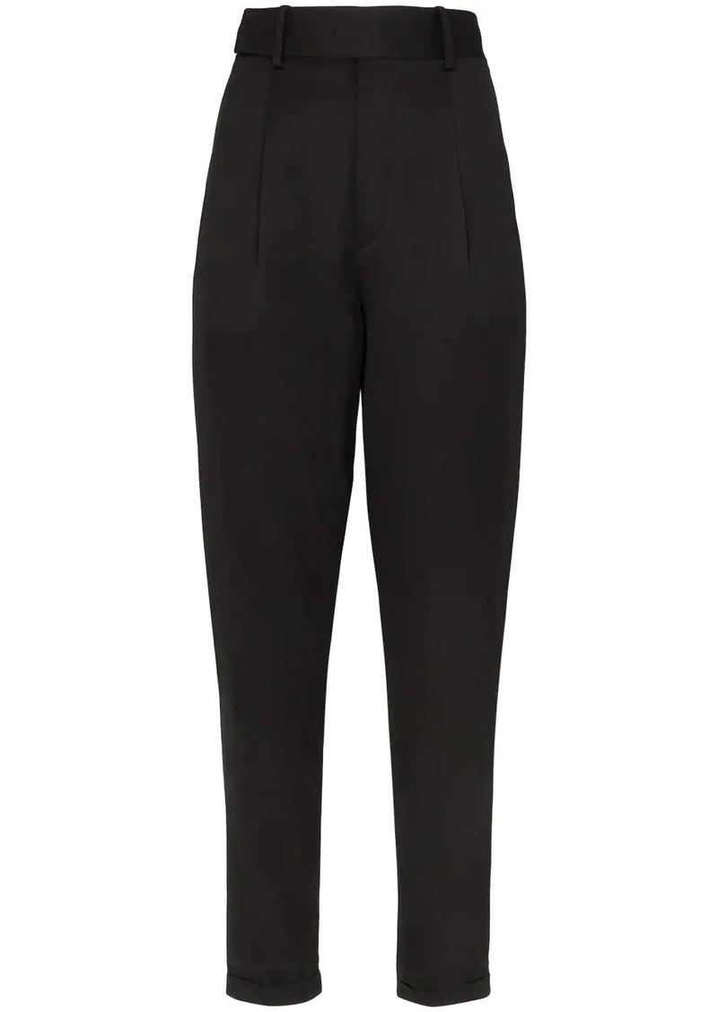 high waisted tailored trousers