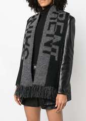 Saint Laurent intarsia-knit logo scarf