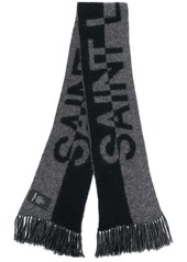 Saint Laurent intarsia-knit logo scarf