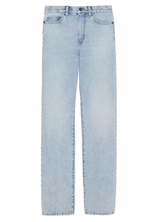 Saint Laurent Janice Jeans in Clear Sky Blue Denim