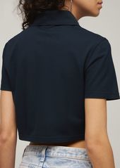 Saint Laurent Knitted Cropped Polo Top