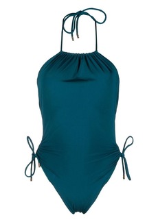 Saint Laurent lace-up detail swimsuit