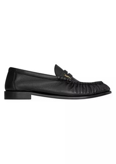 Saint Laurent Le Loafer Penny Slippers in Shiny Creased Leather