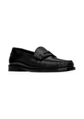 Saint Laurent Le Loafers Penny Slippers In Glazed Leather