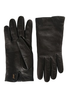 Saint Laurent Leather & Cashmere Short Gloves