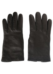 Saint Laurent Leather & Cashmere Short Gloves
