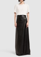 Saint Laurent Leather Long Skirt