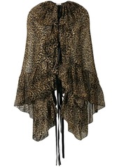 Saint Laurent leopard-print asymmetric blouse