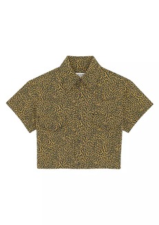 Saint Laurent Leopard-print Cropped Shirt