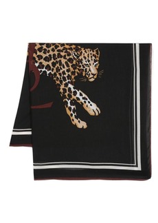 Saint Laurent leopard-print frayed scarf