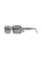 Saint Laurent leopard-print rectangle-frame sunglasses