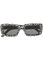 Saint Laurent leopard-print rectangle-frame sunglasses