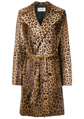 Saint Laurent leopard print trench coat