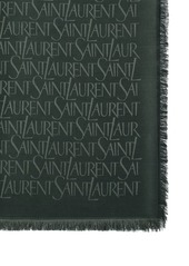 Saint Laurent Light Silk & Wool Jacquard Scarf