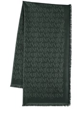 Saint Laurent Light Silk & Wool Jacquard Scarf