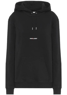 Saint Laurent Logo cotton jersey hoodie