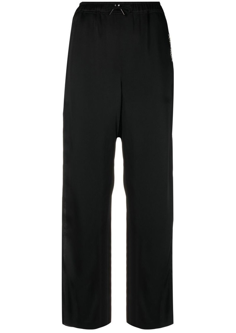 Saint Laurent logo-embroidered crop trousers