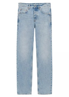 Saint Laurent Long Baggy Jeans In Blue Bay Denim