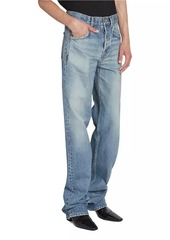 Saint Laurent Long Baggy Jeans In Charlotte Blue Denim