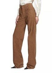 Saint Laurent Long Baggy Jeans In Fall Leaf Corduroy