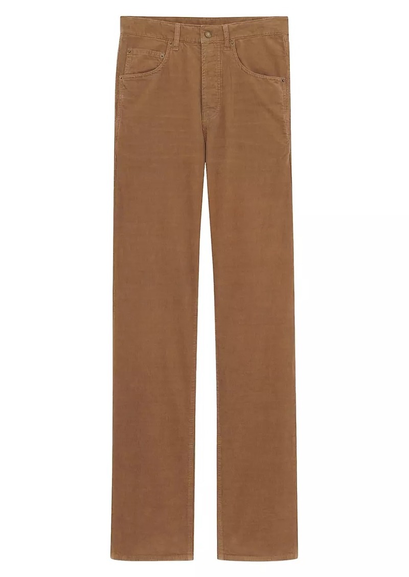 Saint Laurent Long Baggy Jeans In Fall Leaf Corduroy