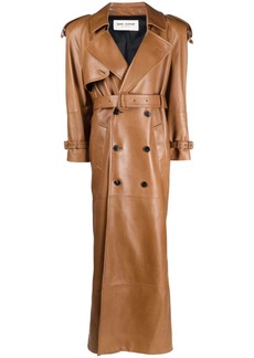Saint Laurent long leather trench coat