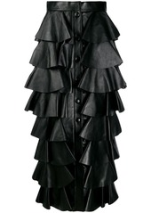 Saint Laurent tiered-design midi skirt