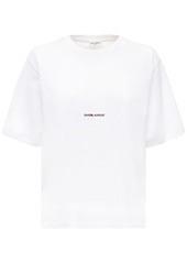 Saint Laurent Loose Logo Print Cotton Jersey T-shirt