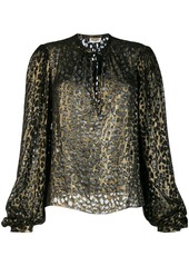 Saint Laurent lurex leopard-pattern blouse