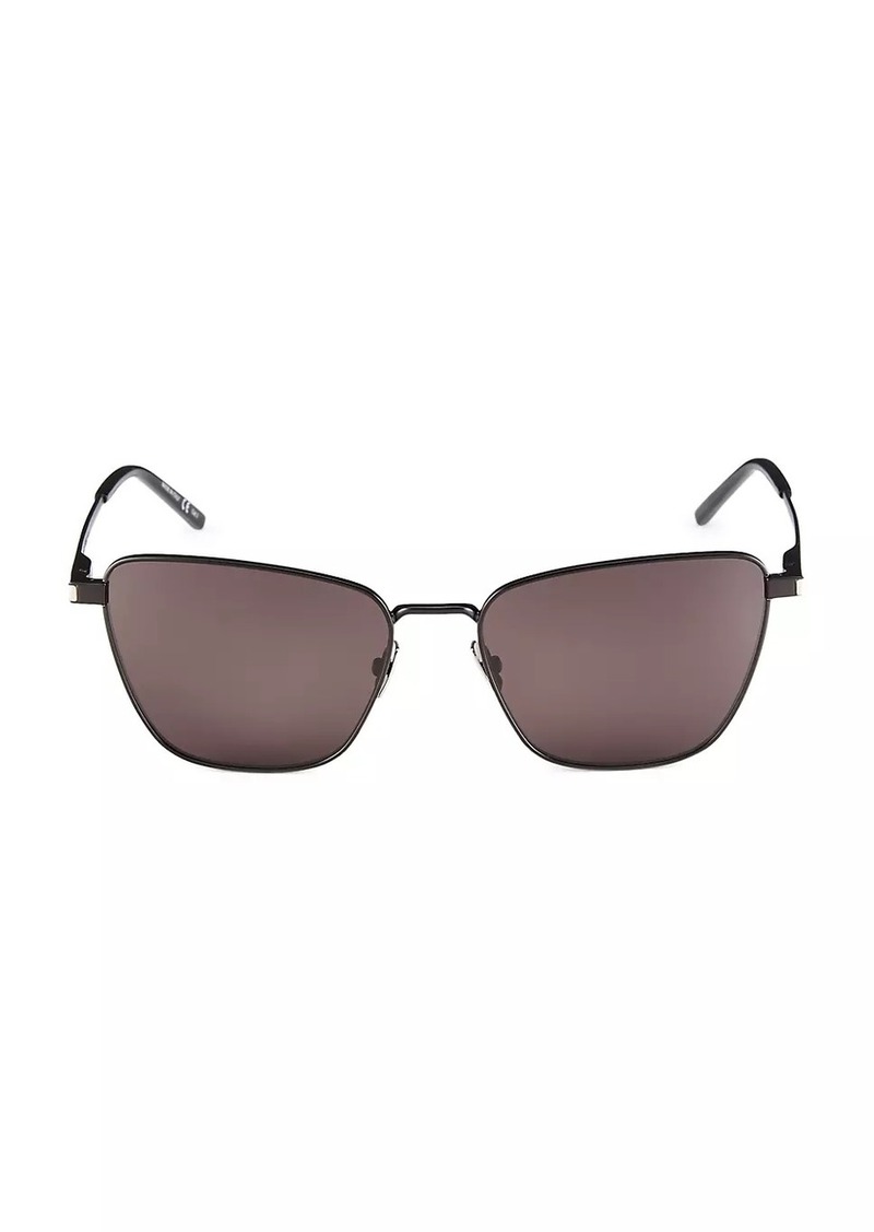 Saint Laurent Metal Corner Angle 57MM Cat-Eye Sunglasses