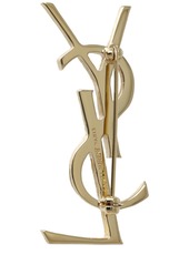 Saint Laurent Monogram Brass Pin