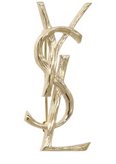 Saint Laurent Monogram Brass Pin