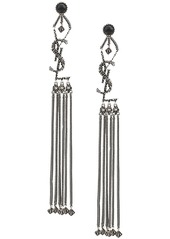 Saint Laurent Monogram textured tassel earrings
