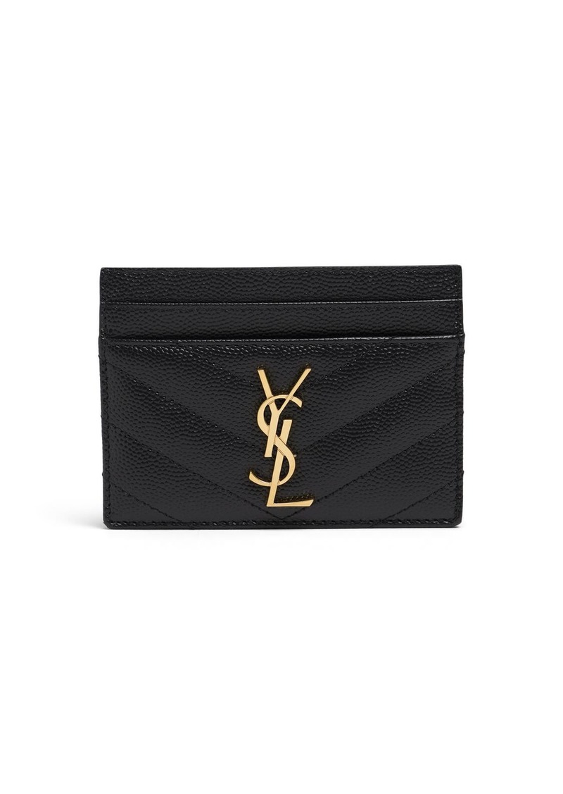 Saint Laurent Monogram Grained Leather Card Holder