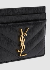 Saint Laurent Monogram Grained Leather Card Holder