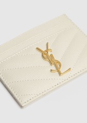 Saint Laurent Monogram Grained Leather Card Holder