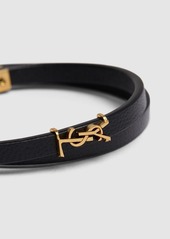 Saint Laurent Monogram Leather Bracelet
