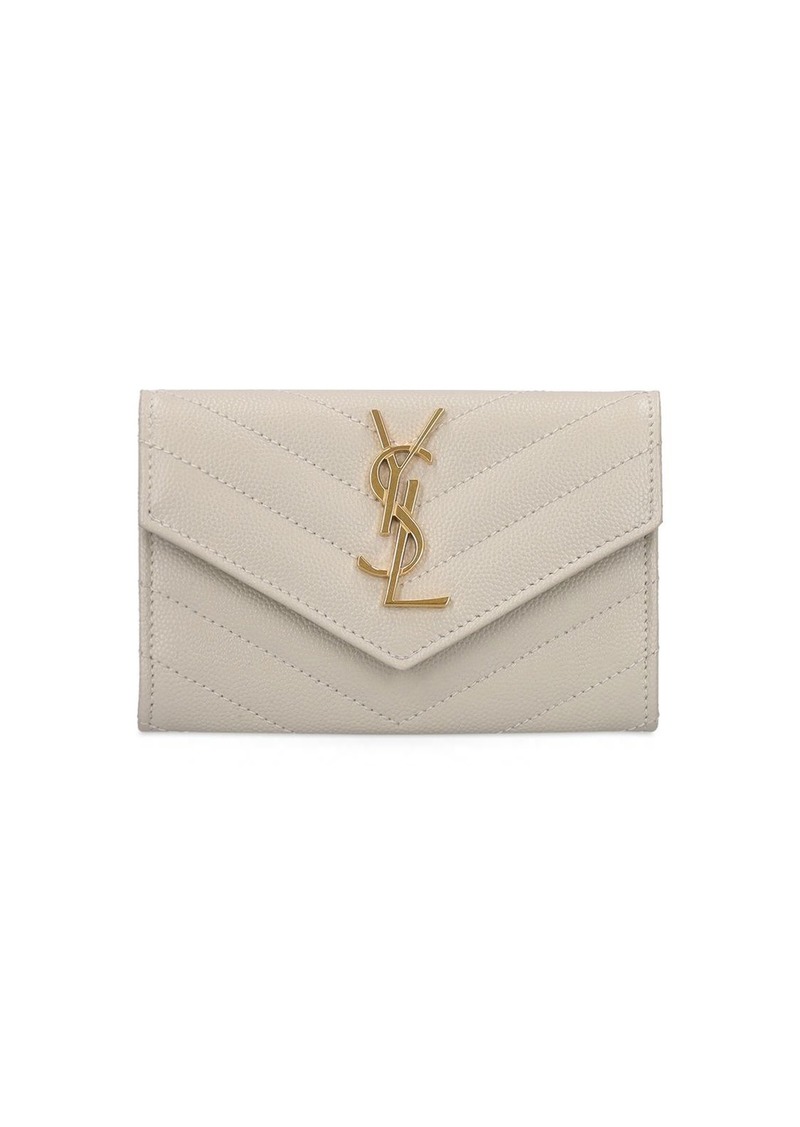 Saint Laurent Monogram Leather Envelope Wallet