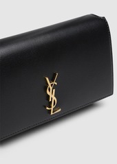 Saint Laurent Monogram Leather Phone Holder W/strap
