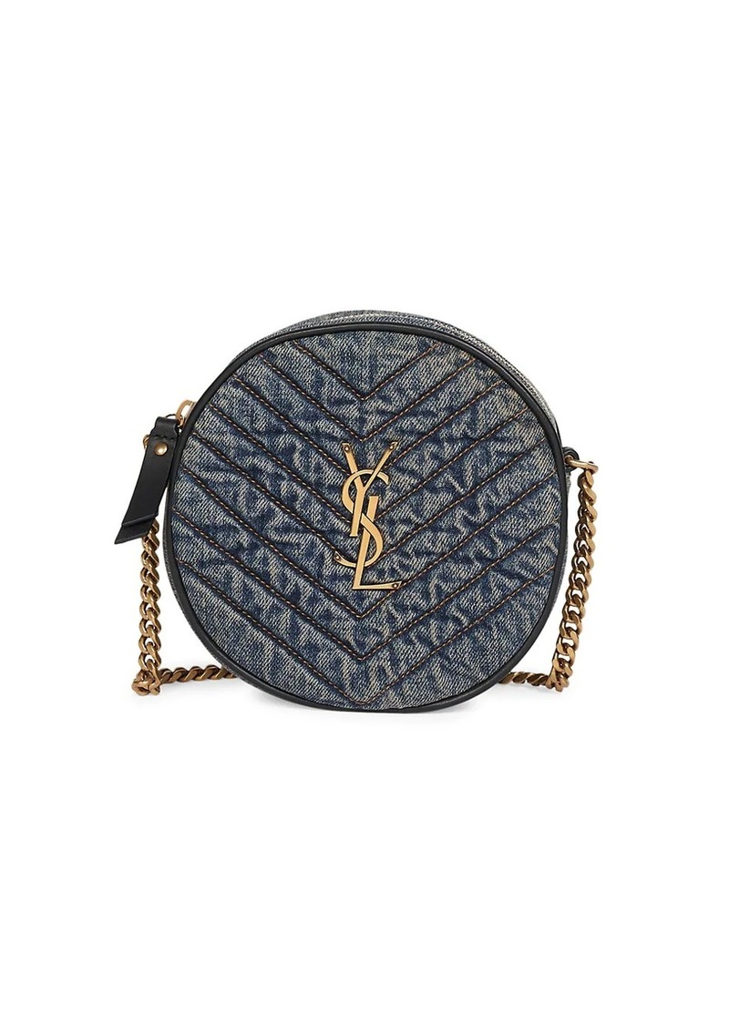 ysl round denim bag