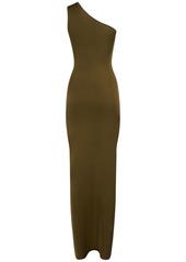 Saint Laurent One Shoulder Long Silk Dress