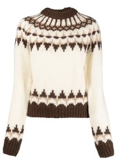 Saint Laurent patterned intarsia-knit jumper