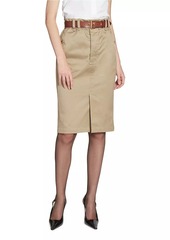 Saint Laurent Pencil Skirt in Cotton Gabardine