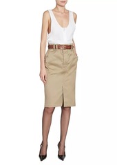 Saint Laurent Pencil Skirt in Cotton Gabardine