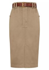 Saint Laurent Pencil Skirt in Cotton Gabardine