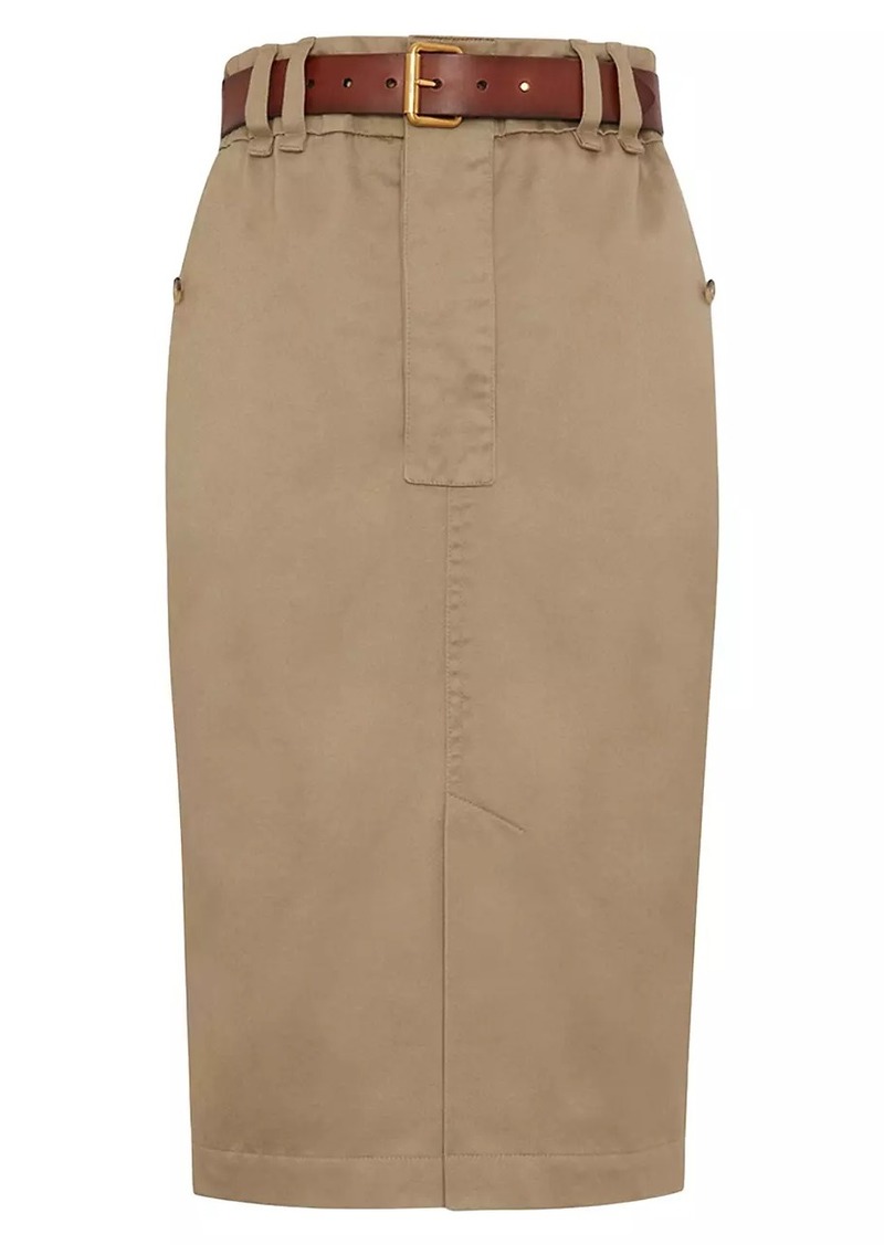 Saint Laurent Pencil Skirt in Cotton Gabardine